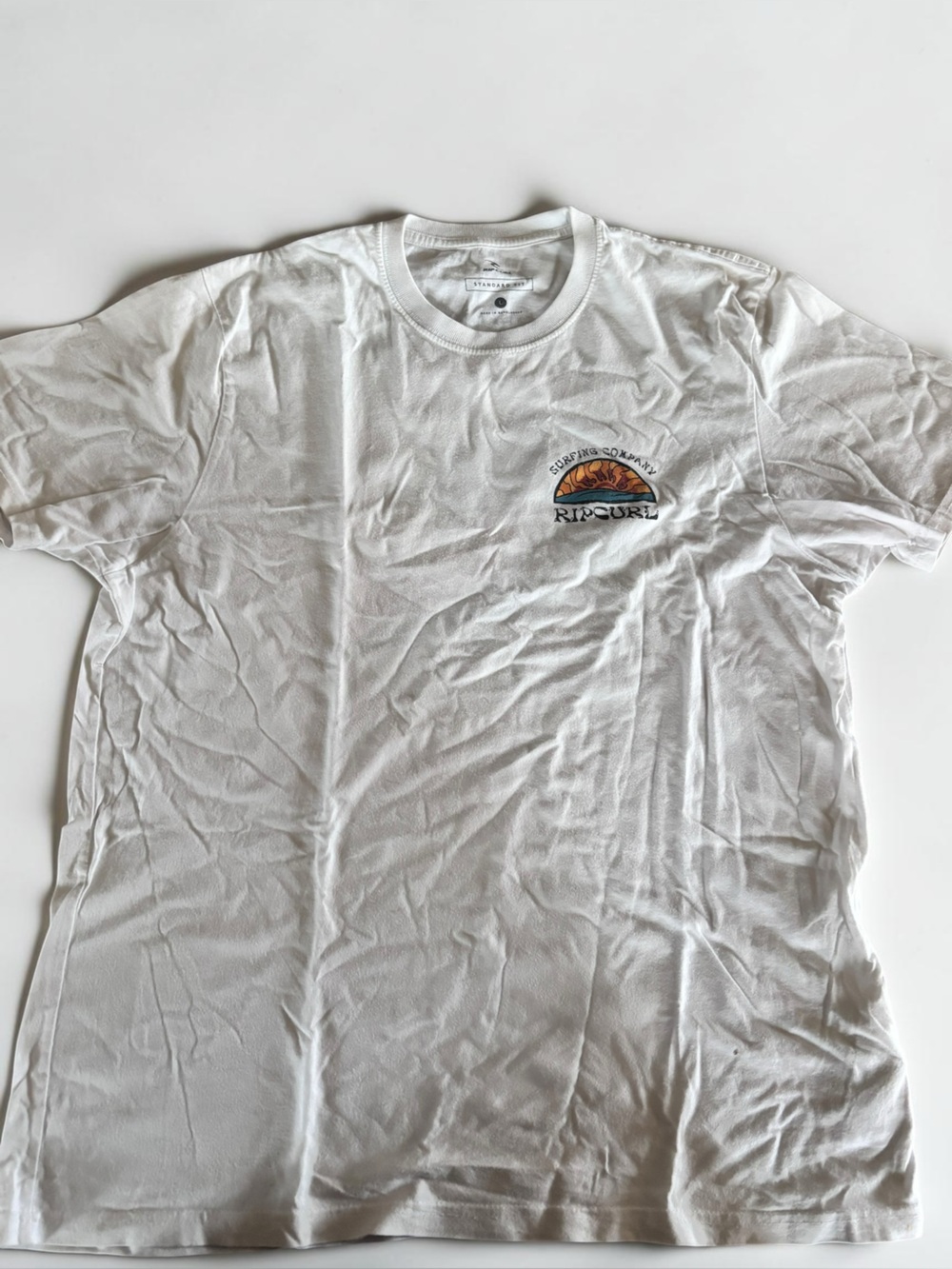 Rip Curl Surf Tee Large White Graphic T Shirt Beach Wave Casual
